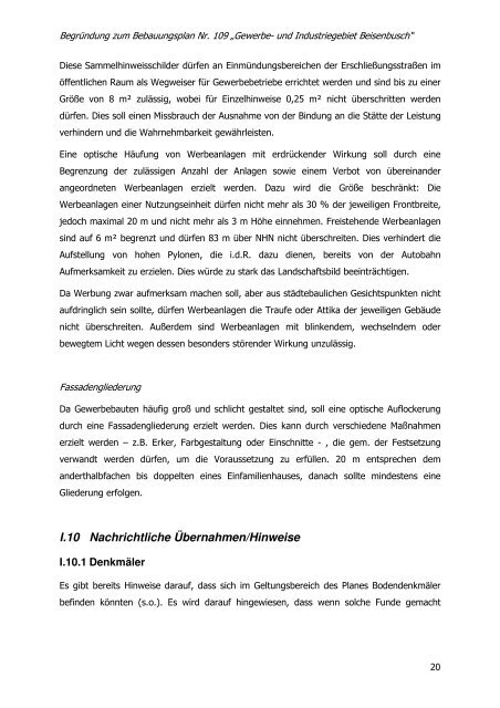 Begründung der Gemeinde Nottuln zum Bebauungsplan Nr. 109