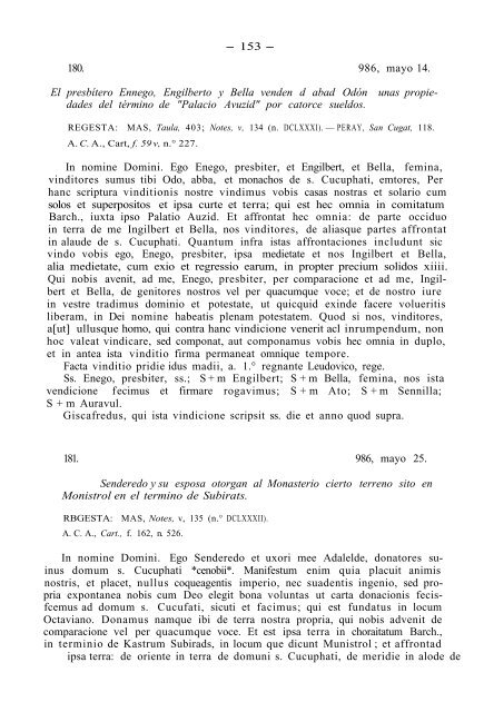 160. 984, abril 9. Carta precaria otorgada por Juan, abad de San ...