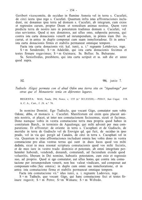 160. 984, abril 9. Carta precaria otorgada por Juan, abad de San ...