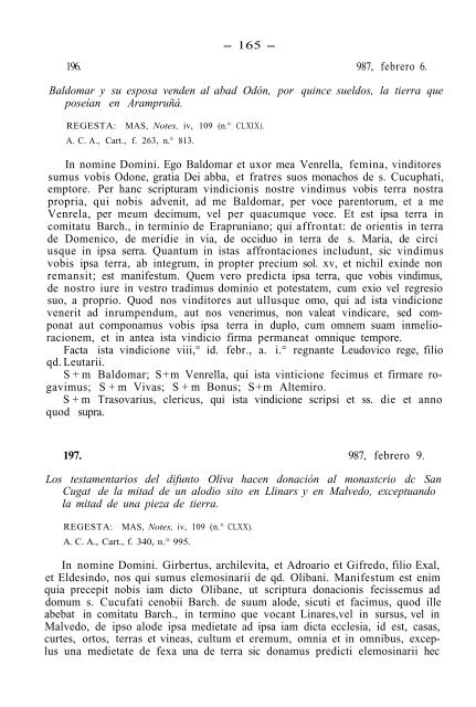 160. 984, abril 9. Carta precaria otorgada por Juan, abad de San ...