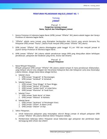 PERATURAN PELAKSANAAN MAJELIS JEMAAT NO. 1 ... - Effatha