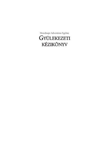 Gyülekezeti kézikönyv - Hetednapi Adventista Egyház