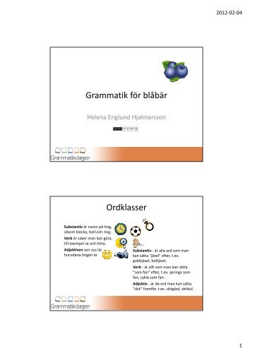 Grammatik för blåbär - Grammatikdagen