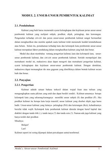 MODUL 2. UNSUR-UNSUR PEMBENTUK KALIMAT