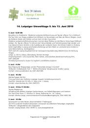 14. Leipziger Umwelttage 5. bis 13. Juni 2010 - Ökolöwe