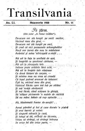 Noemvrie 1920 Nr. 11 - Lucian Blaga