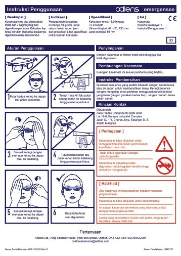 Instruksi Penggunaan emergensee - Adlens