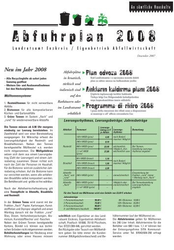 Abfuhrplan 2008 - Gemeinde Ötisheim