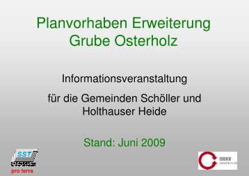 Planvorhaben Erweiterung Grube Osterholz - Kalkwerke H ...