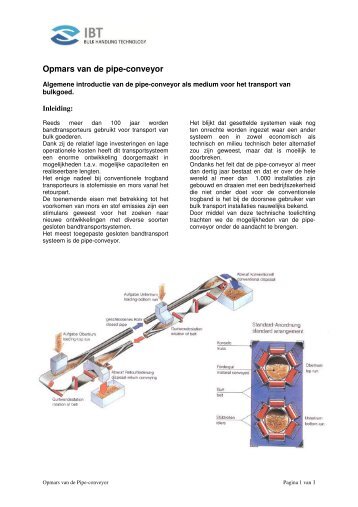 Opmars van de pipe-conveyor - IBT Bulk Handling Technology