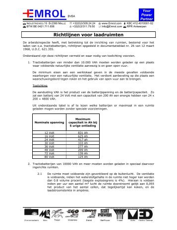 Richtlijnen voor laadruimten (Nederlands) - Emrol