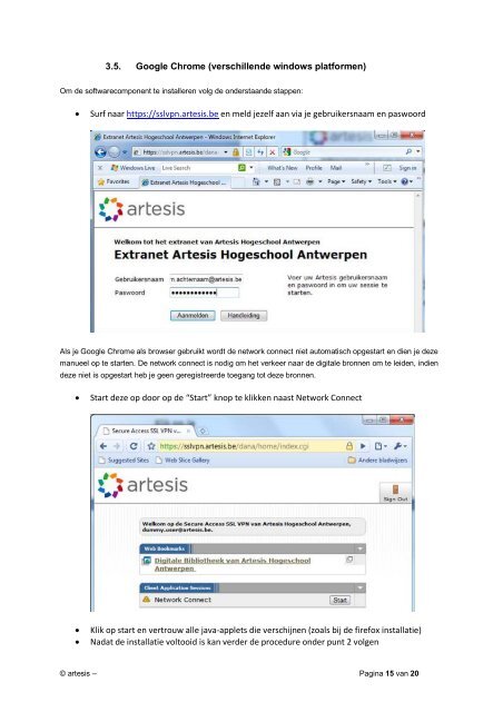 Handleiding SSL-VPN toegang - Artesis Hogeschool Antwerpen