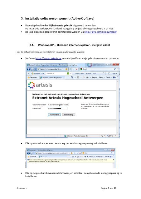 Handleiding SSL-VPN toegang - Artesis Hogeschool Antwerpen