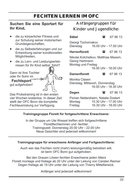 Int. A-Jugend-Turnier Damendegen - Olympischer Fechtclub Bonn