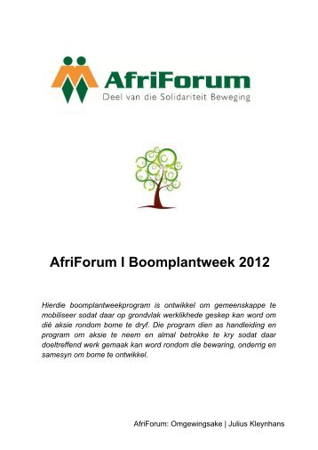 AfriForum I Boomplantweek 2012 - GroenForum