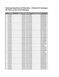 GDE Final 8-9 Catalogue & Exceptions 12-06-08 - Gauteng Education