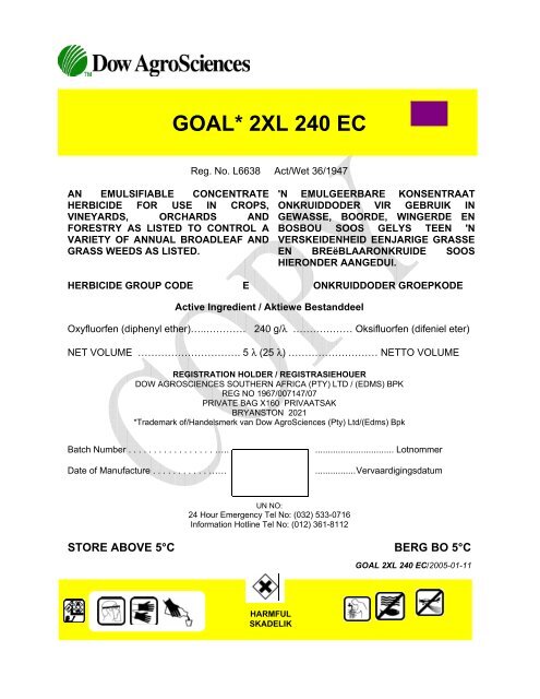 GOAL* 2XL 240 EC - Wenkem