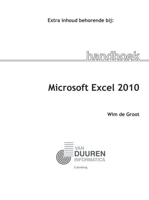 Microsoft Excel 2010 - Van Duuren Media