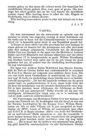 Vasvra - Afrikanergeskiedenis