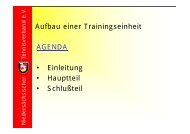 Aufbau einer Trainingseinheit AGENDA • Einleitung ... - NTV