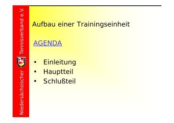 Aufbau einer Trainingseinheit AGENDA • Einleitung ... - NTV