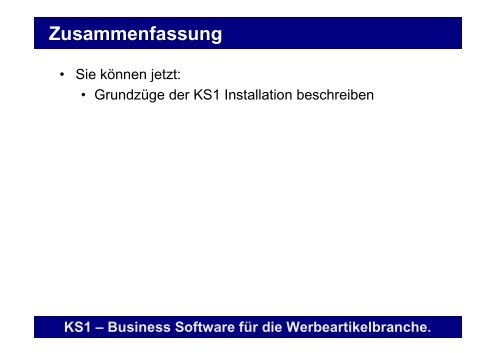 Erste Schritte mit KS1 3.2 - Offene Systeme Software!