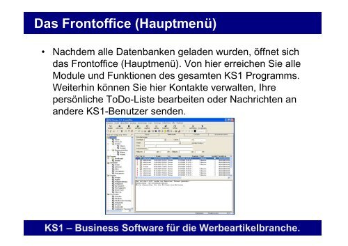 Erste Schritte mit KS1 3.2 - Offene Systeme Software!