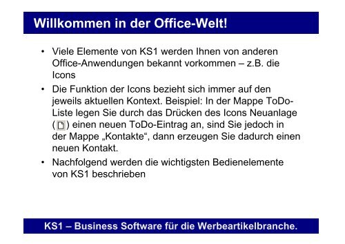 Erste Schritte mit KS1 3.2 - Offene Systeme Software!