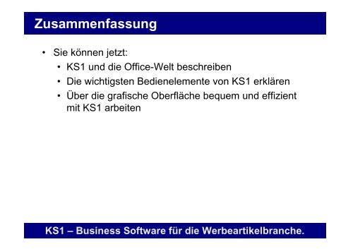 Erste Schritte mit KS1 3.2 - Offene Systeme Software!