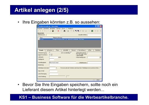 Erste Schritte mit KS1 3.2 - Offene Systeme Software!