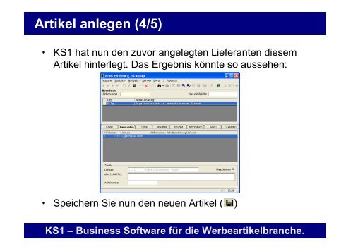 Erste Schritte mit KS1 3.2 - Offene Systeme Software!