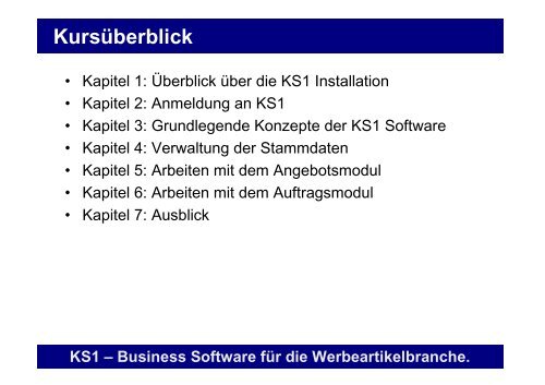 Erste Schritte mit KS1 3.2 - Offene Systeme Software!