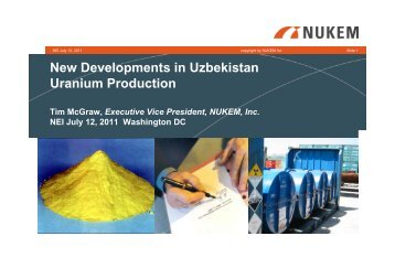 New Developments in Uzbekistan Uranium Production - NUKEM