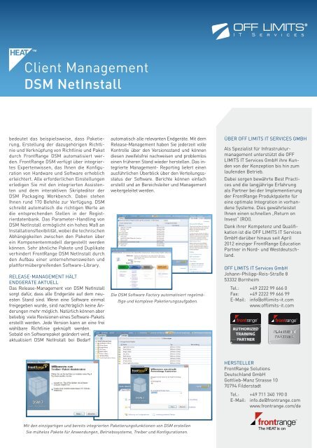 Client Management DSM NetInstall - OFF LIMITS IT Services GmbH