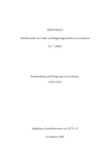 Bombenkrieg und Kriegsende in Leverkusen - OGV