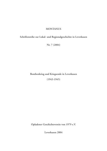 Bombenkrieg und Kriegsende in Leverkusen - OGV