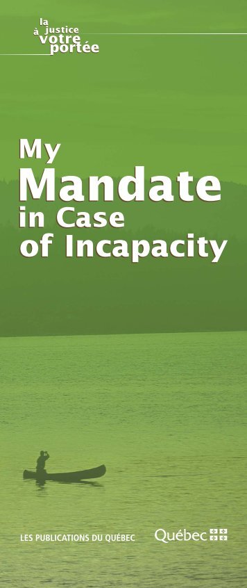 My mandate in case of incapacity - Le Curateur public du Québec ...