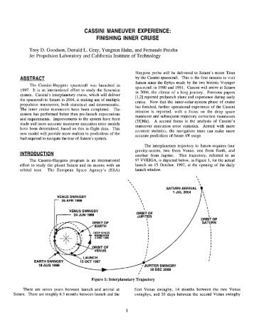 CASSINI MANEUVER EXPERIENCE: FINISHING INNER CRUISE