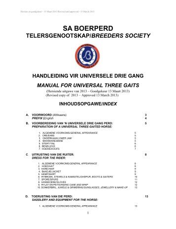 3 Gang Universeel Handleiding - SA Boerperd | Home