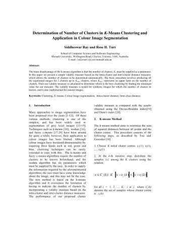 Determination of Number of Clusters in K-Means Clustering and ...