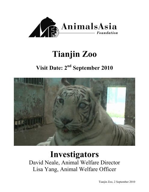 Tianjin Zoo - Animals Asia Foundation