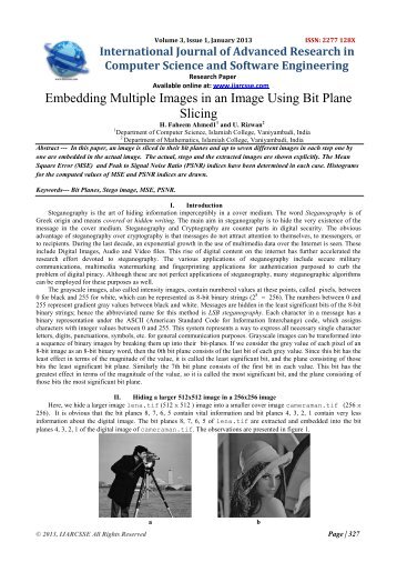 Embedding Multiple Images in an Image Using Bit ... - IJARCSSE