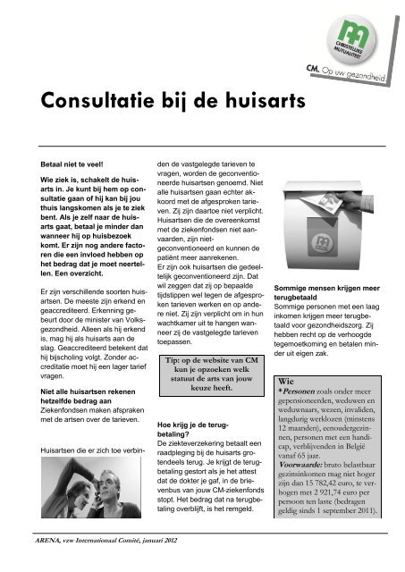 Arena december 2011 - Internationaal comité vzw