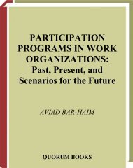 PARTICIPATION PROGRAMS IN WORK ORGANIZATIONS: Past ...