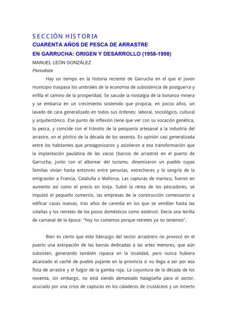 cuarenta años de pesca de arrastre en garrucha