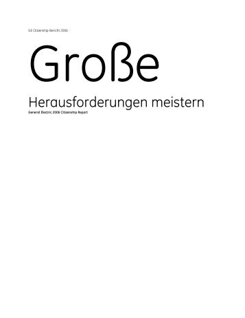 GE 2006 Citizenship Report Download in German: Solving Big Needs