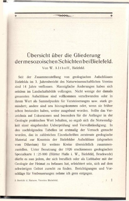 ALTHOFF, W. (1928): Übersicht über die Gliederung der ...