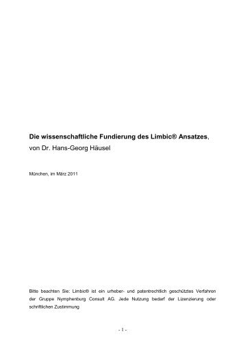 Die wissenschaftliche Fundierung des Limbic® Ansatzes - Gruppe ...