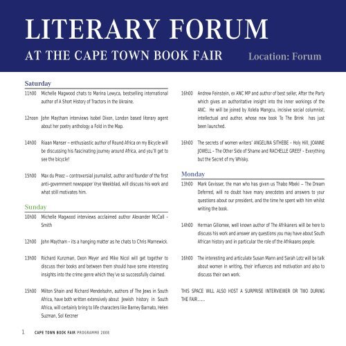 Download the Cape Town Book Fair programme - PULP