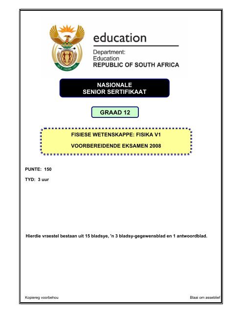 NASIONALE SENIOR SERTIFIKAAT GRAAD 12 - Curriculum